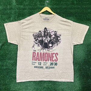 The Ramones Belgium Rock Show Art Oversized Punk Band T-Shirt Size Extra Large